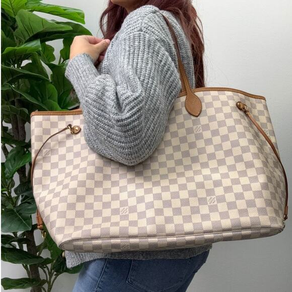 💎✨EXTRA LARGE✨💎Authentic Louis Vuitton Damier Azur Neverfull GM Tote Bag - Picture 3 of 10